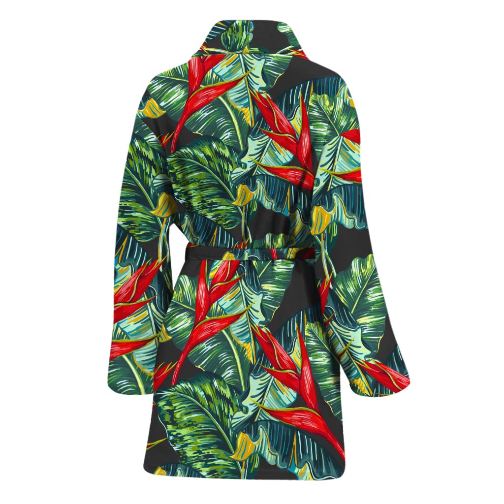 Banana Leaf Hawaiian Pattern Print Women's Bathrobe