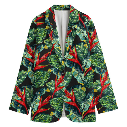 Banana Leaf Hawaiian Pattern Print Women's Blazer