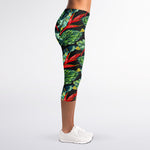 Banana Leaf Hawaiian Pattern Print Women's Capri Leggings