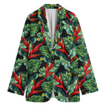 Banana Leaf Hawaiian Pattern Print Women's Cotton Blazer