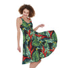 Banana Leaf Hawaiian Pattern Print Women's Sleeveless Dress