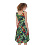 Banana Leaf Hawaiian Pattern Print Women's Sleeveless Dress