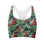 Banana Leaf Hawaiian Pattern Print Women's Sports Bra