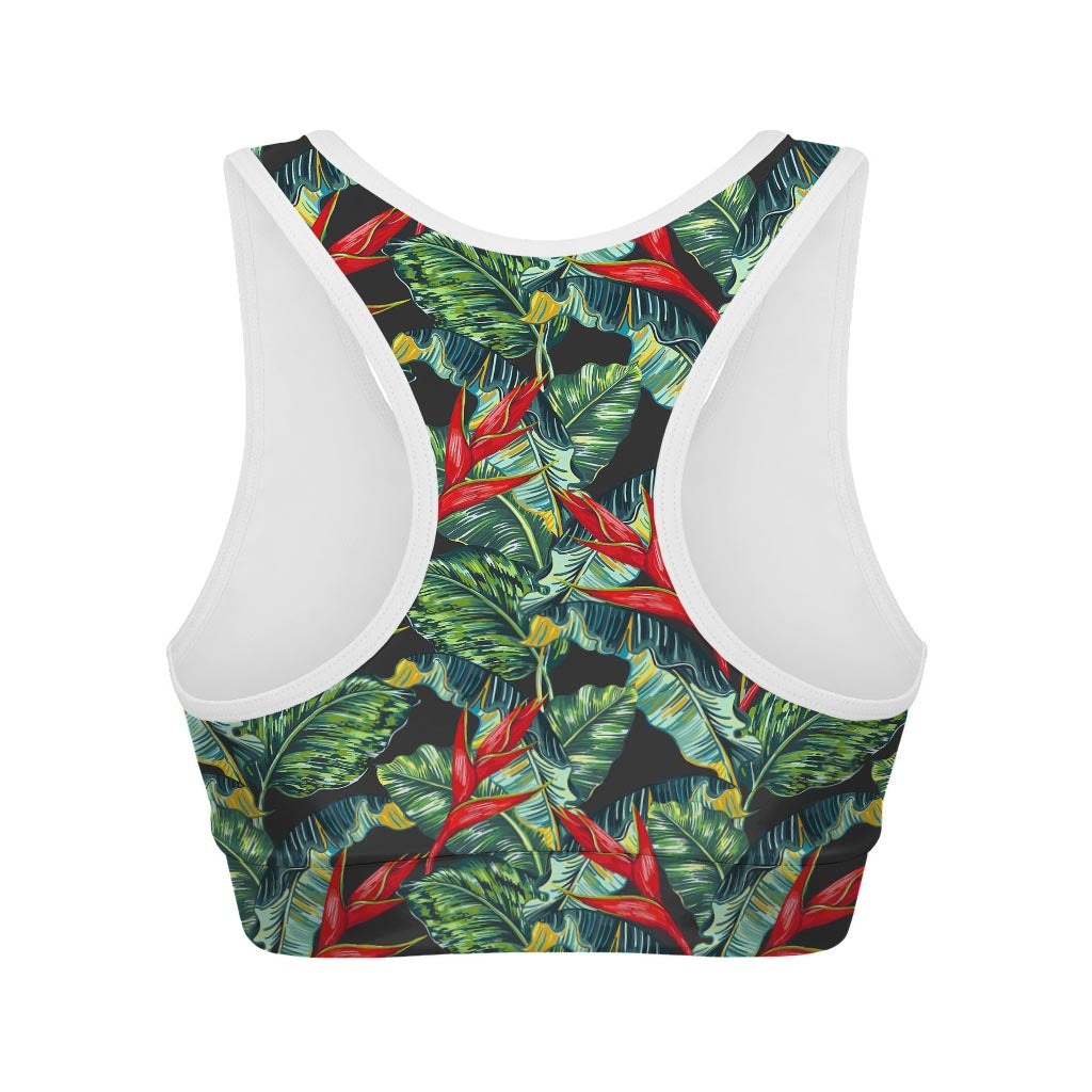 Banana Leaf Hawaiian Pattern Print Women's Sports Bra
