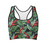 Banana Leaf Hawaiian Pattern Print Women's Sports Bra