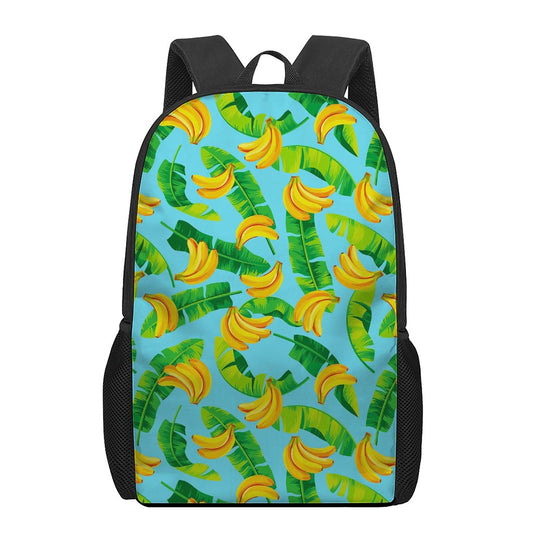 Banana Leaf Pattern Print 17 Inch Backpack
