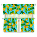 Banana Leaf Pattern Print 3 Piece Kitchen Curtains