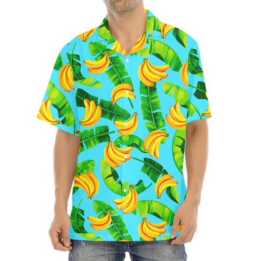 Banana Leaf Pattern Print Aloha Shirt