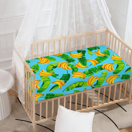 Banana Leaf Pattern Print Baby Crib Sheet
