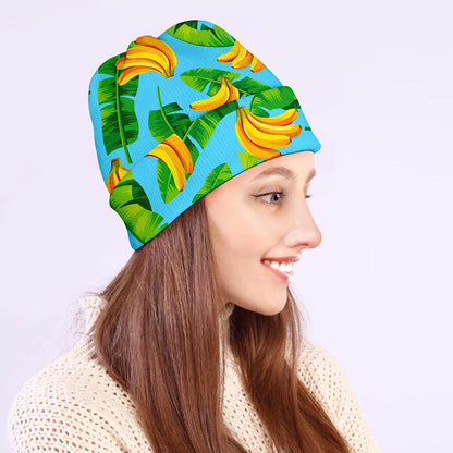 Banana Leaf Pattern Print Beanie