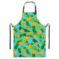 Banana Leaf Pattern Print Bib Apron With Pocket