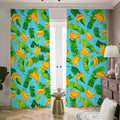 Banana Leaf Pattern Print Dimout Pencil Pleat Curtains