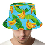Banana Leaf Pattern Print Bucket Hat