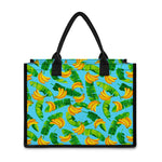 Banana Leaf Pattern Print Canvas Tote Bag