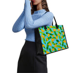 Banana Leaf Pattern Print Canvas Tote Bag