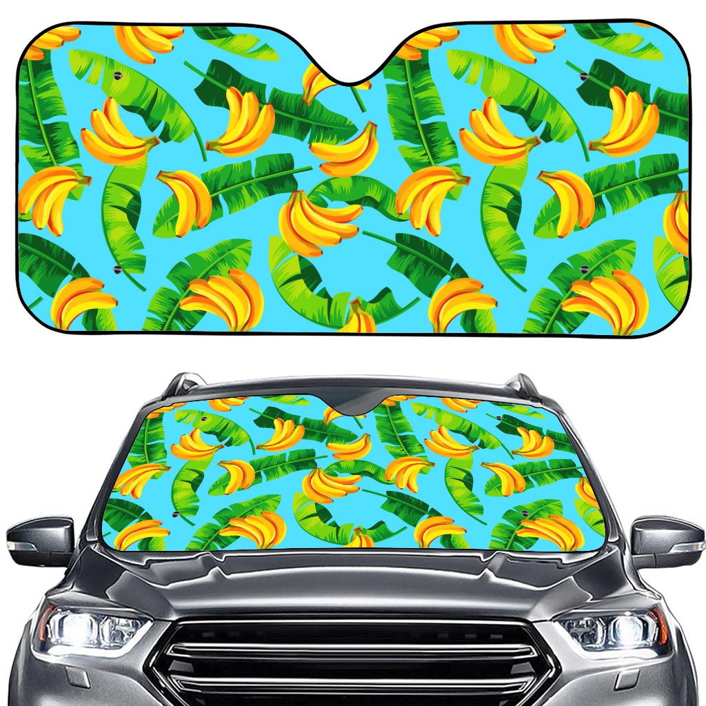 Banana Leaf Pattern Print Car Windshield Sun Shade