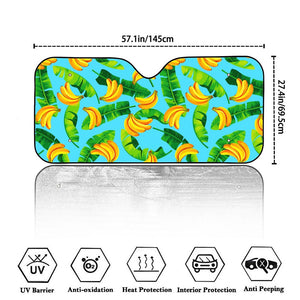 Banana Leaf Pattern Print Car Windshield Sun Shade