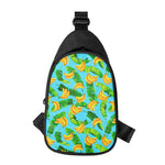 Banana Leaf Pattern Print Chest Bag