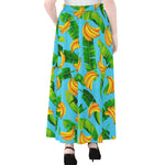 Banana Leaf Pattern Print Chiffon Maxi Skirt