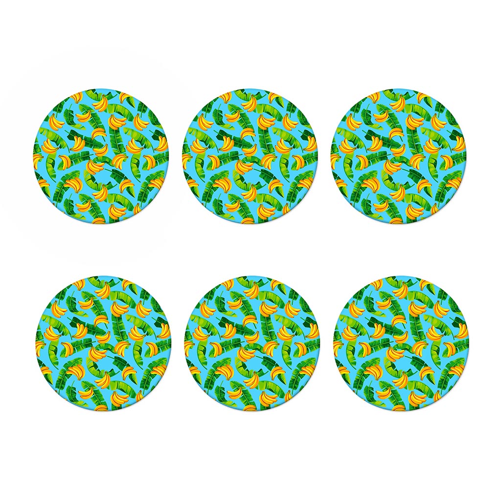 Banana Leaf Pattern Print Coaster Set