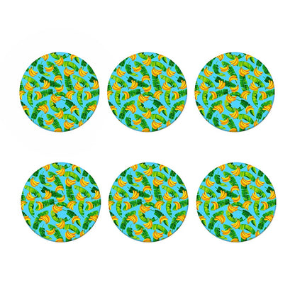 Banana Leaf Pattern Print Coaster Set