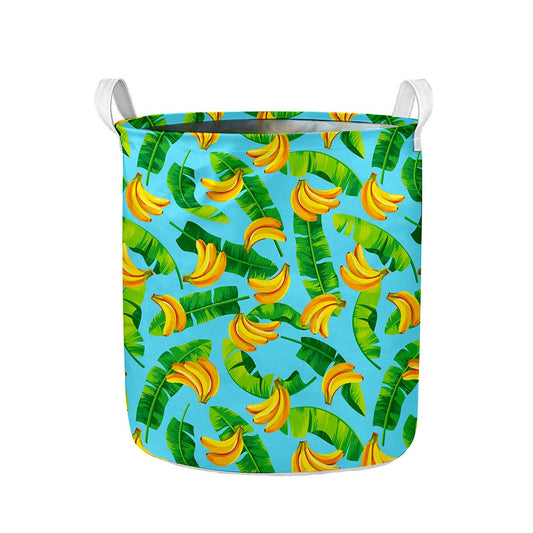 Banana Leaf Pattern Print Collapsible Laundry Basket