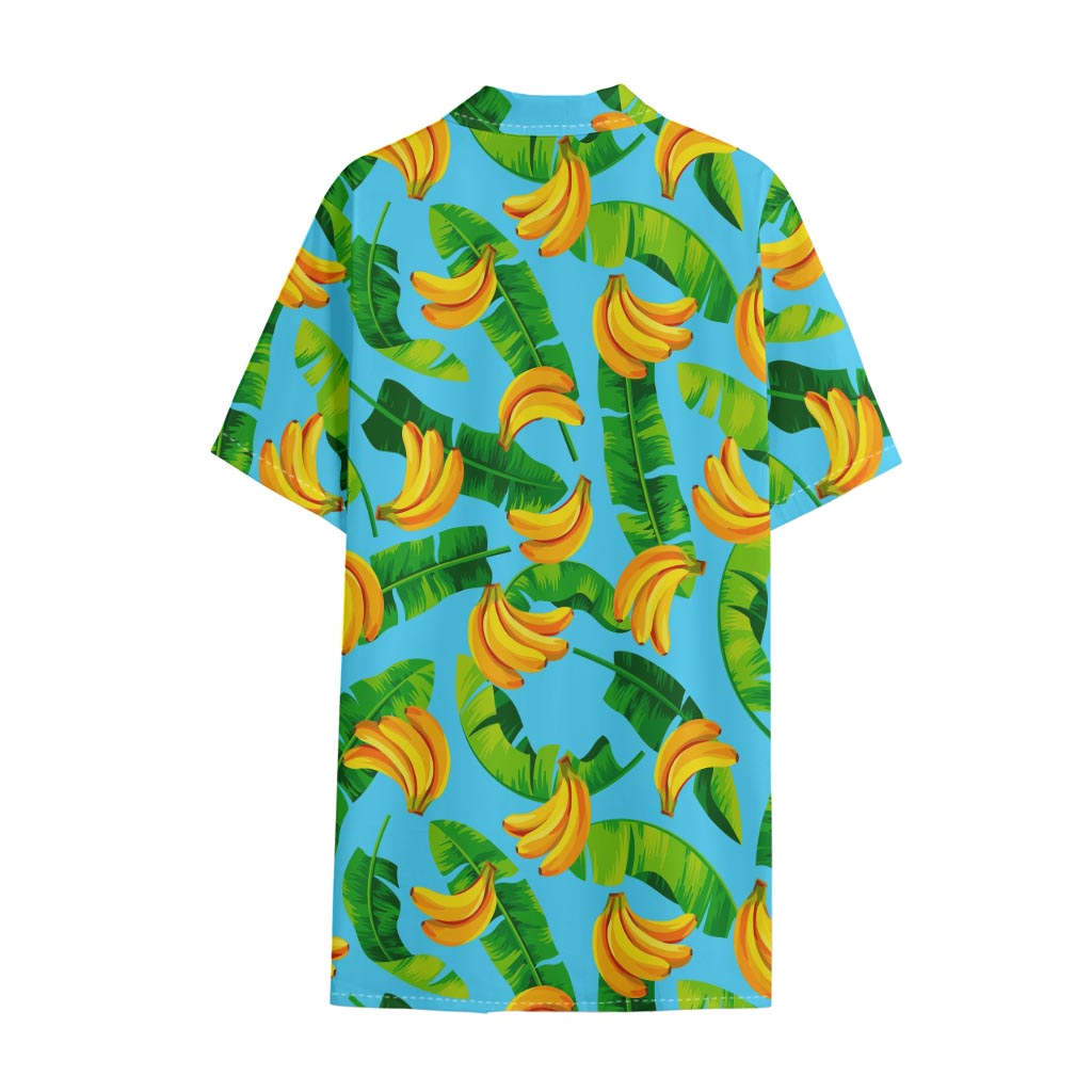 Banana Leaf Pattern Print Cotton Hawaiian Shirt
