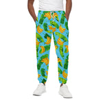 Banana Leaf Pattern Print Cotton Pants