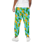 Banana Leaf Pattern Print Cotton Pants