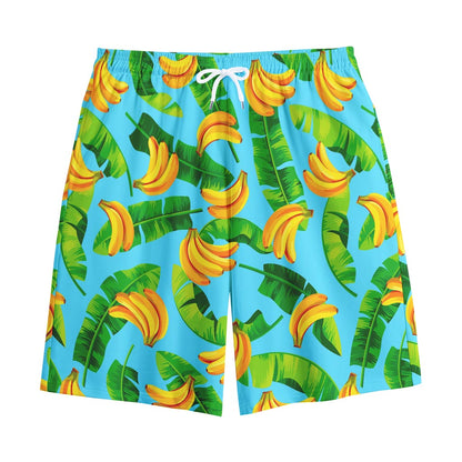 Banana Leaf Pattern Print Cotton Shorts