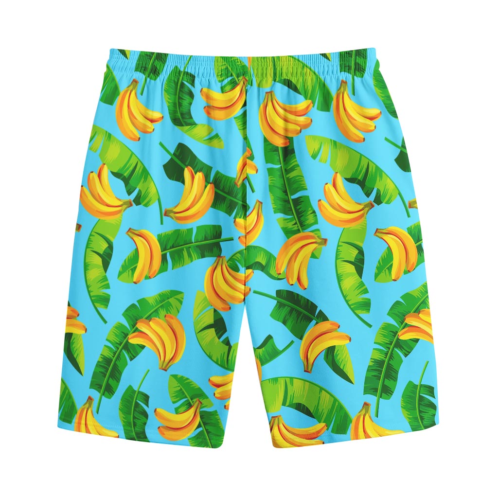 Banana Leaf Pattern Print Cotton Shorts