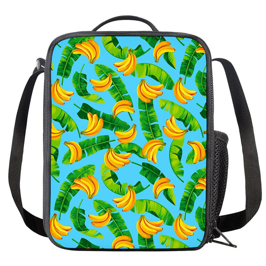 Banana Leaf Pattern Print Crossbody Lunch Bag