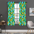 Banana Leaf Pattern Print Grommet Curtain Panels