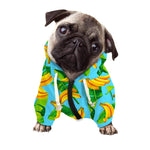 Banana Leaf Pattern Print Dog Zip Up Hoodie