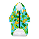 Banana Leaf Pattern Print Dog Zip Up Hoodie