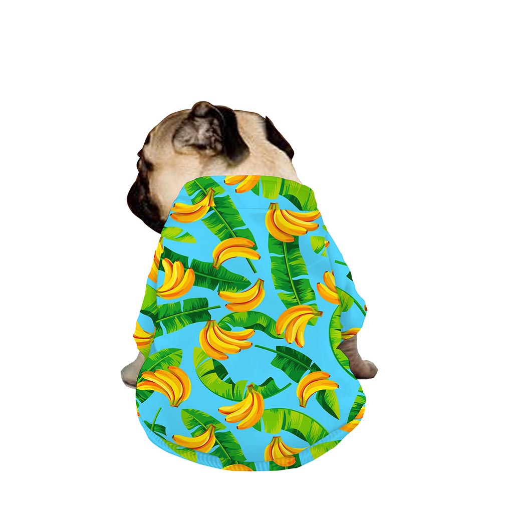 Banana Leaf Pattern Print Dog Zip Up Jacket