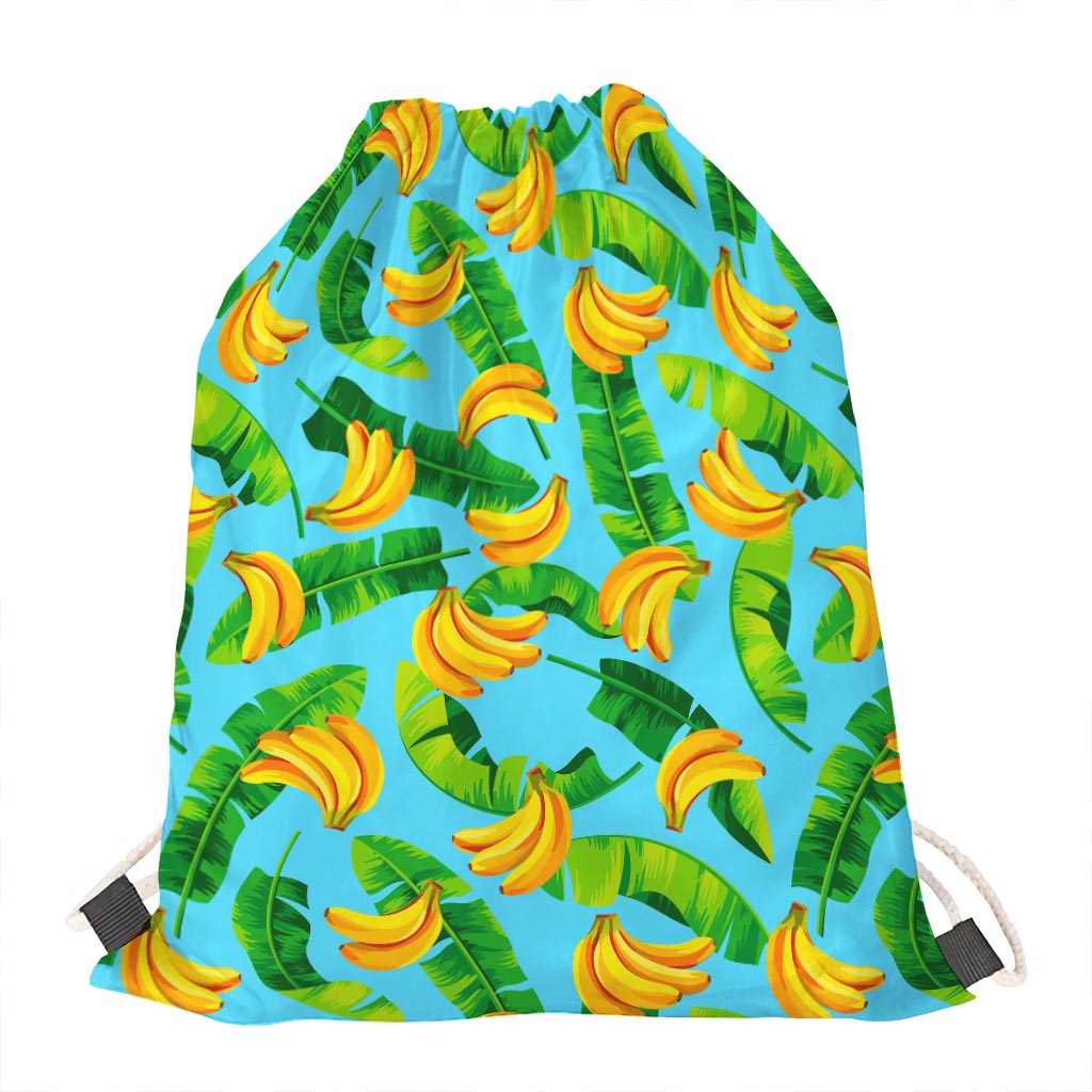Banana Leaf Pattern Print Drawstring Bag