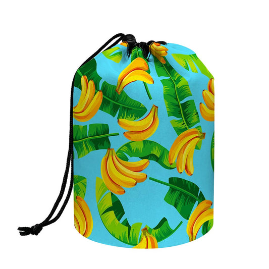 Banana Leaf Pattern Print Drawstring Makeup Bag