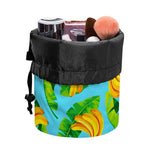 Banana Leaf Pattern Print Drawstring Makeup Bag