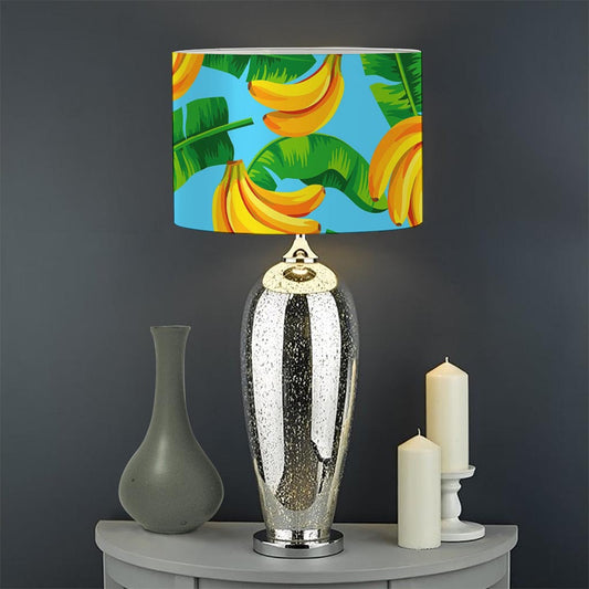 Banana Leaf Pattern Print Drum Lamp Shade