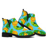 Banana Leaf Pattern Print Flat Ankle Boots