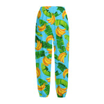 Banana Leaf Pattern Print Fleece Lined Knit Pants