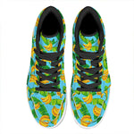 Banana Leaf Pattern Print High Top Leather Sneakers