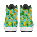 Banana Leaf Pattern Print High Top Leather Sneakers