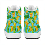Banana Leaf Pattern Print High Top Leather Sneakers