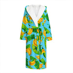 Banana Leaf Pattern Print Hooded Bathrobe