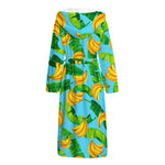 Banana Leaf Pattern Print Hooded Bathrobe
