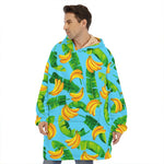 Banana Leaf Pattern Print Hoodie Blanket