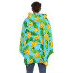 Banana Leaf Pattern Print Hoodie Blanket