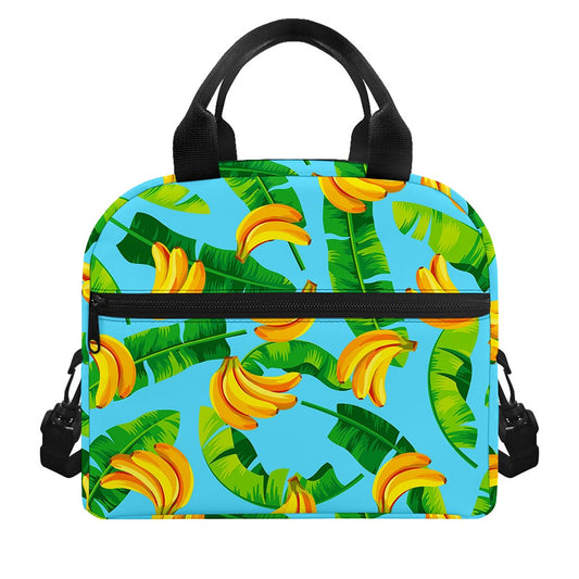 Banana Leaf Pattern Print Insulated Lunch Bag